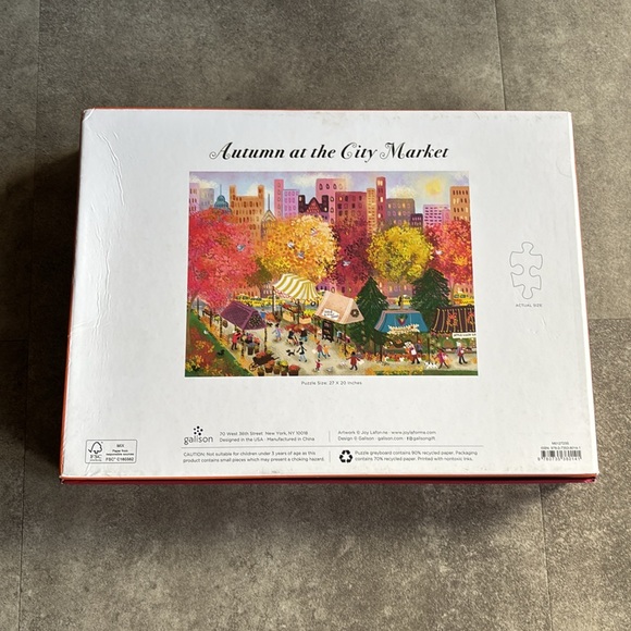 Galison Autumn at the City Market 1000 Puzzle - Picture 2 of 4